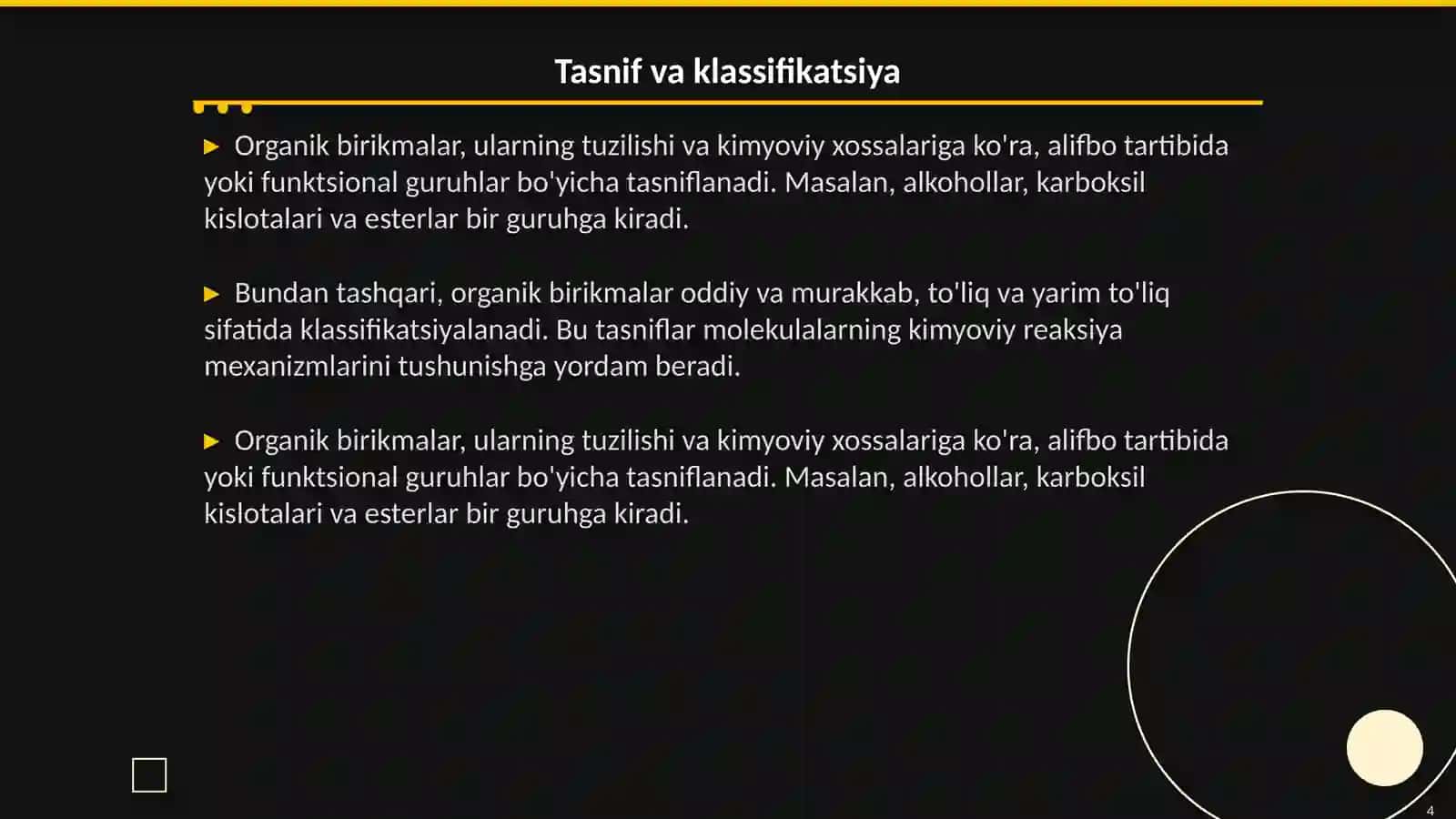 Organik birikmalarning tuzilish nazariyasi 4