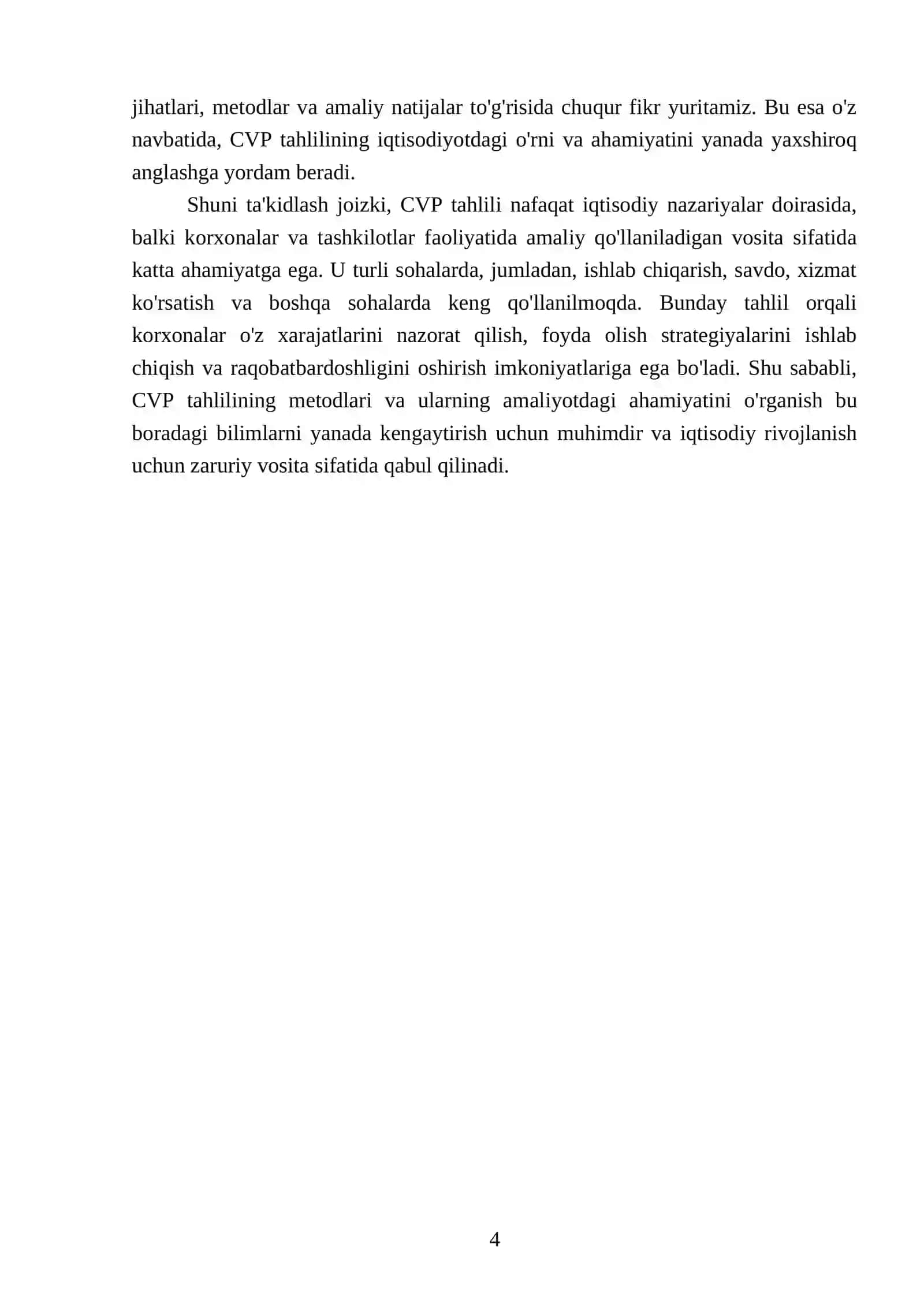 CVP tahlilining metodlari izohi 4