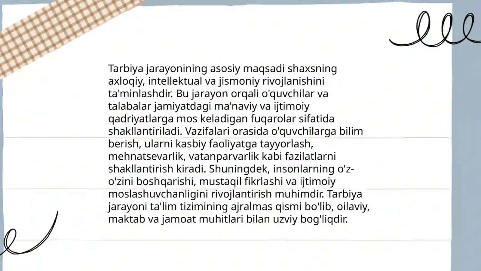 Tarbiya turlari mazmuni, maqsad va vazifalari, shakl va metodlari 4