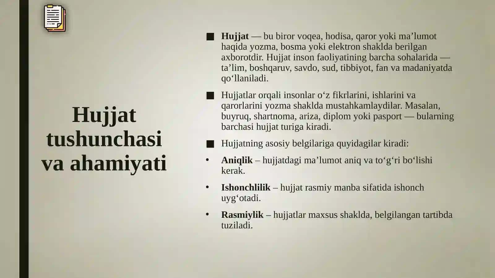 Hujjatlarning paydo bo‘lishi va tarixi 4