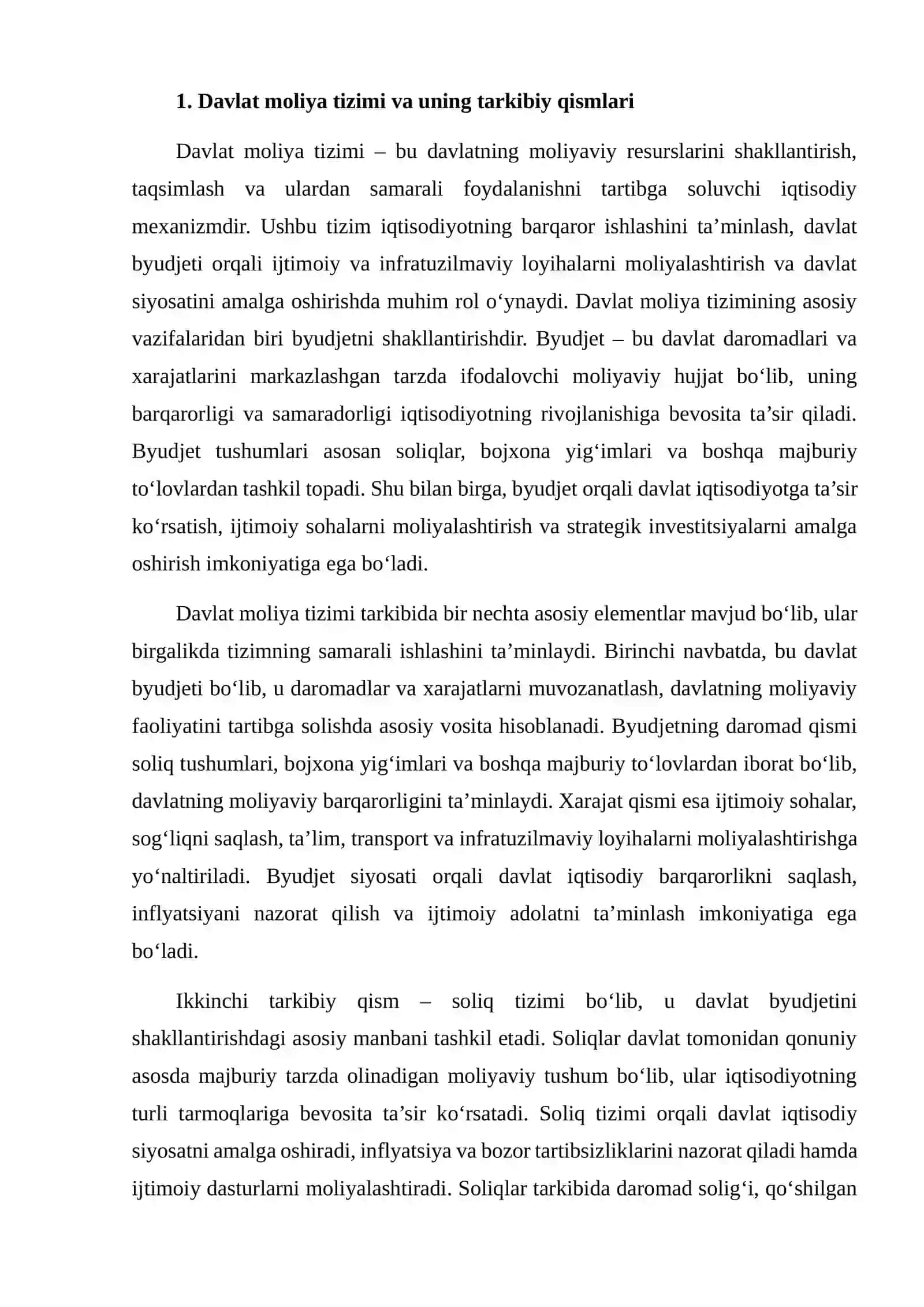 Davlat moliya tizimi va uning tarkibiy qismlari 4