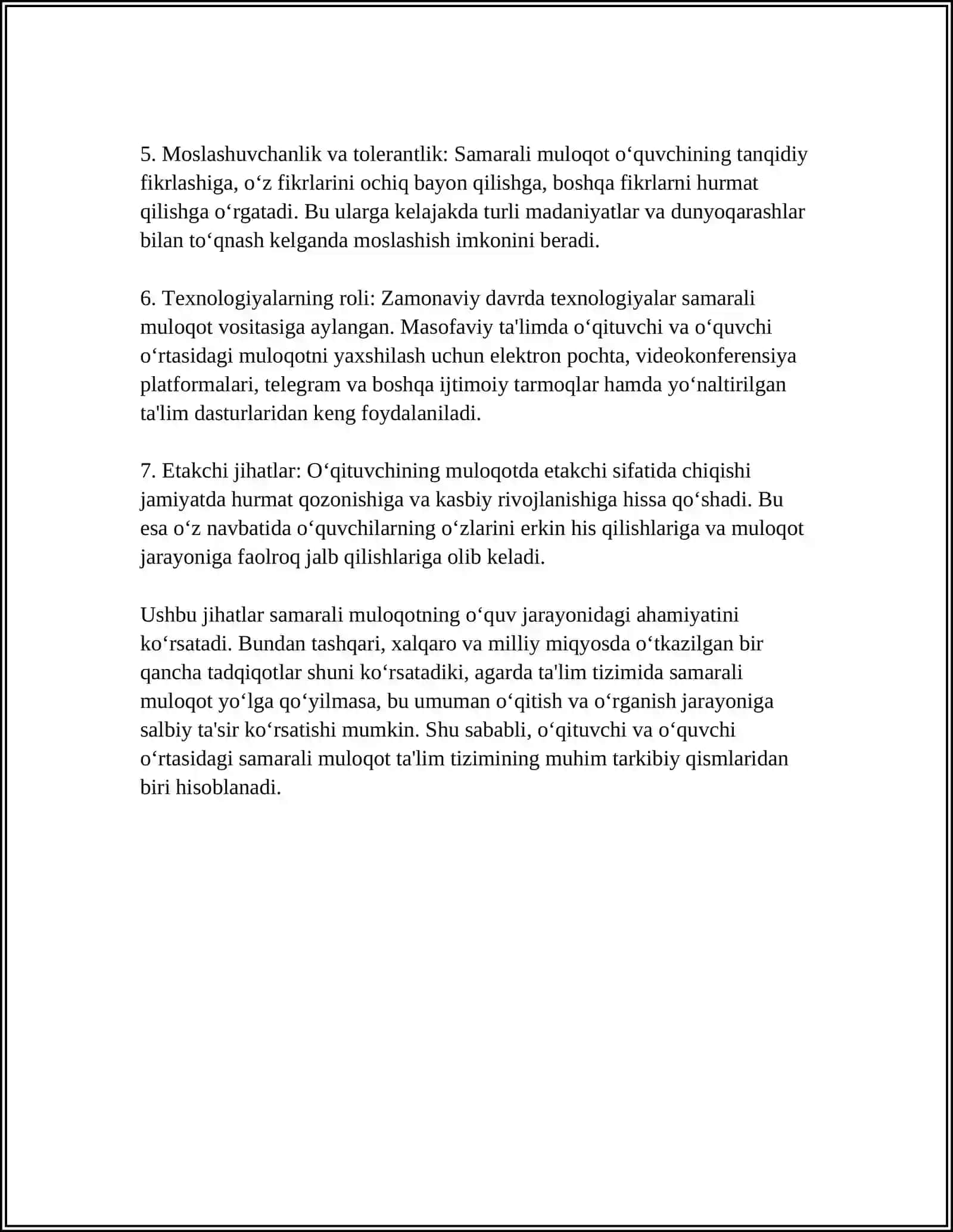 OQITUVCHI PEDAGOGIK FAOLIYATIDA MULOQOT MADANIYATI VA PSIXOLOGIYASI 4
