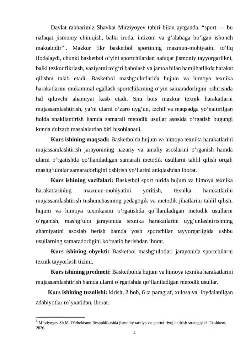 Basketbolda hujum va himoya texnika harakatlarini mujassamlashtrish, o‘rgatishning metodik usullari 4
