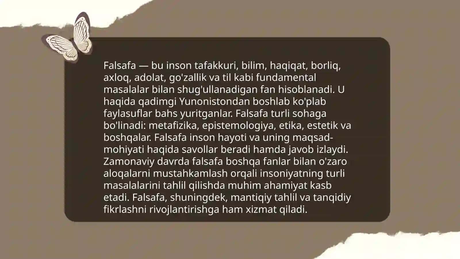 Falsafaningmohiyatu va jamiyat taraqqiyotidagi ro'li Marjona 4