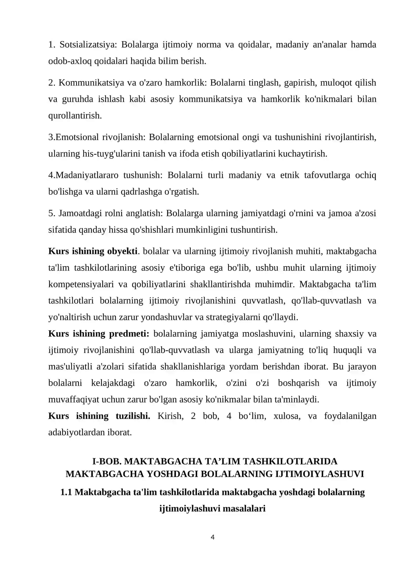 Maktabgachata’lim tashkilotlarida maktabgacha yoshdagi bolalarning ijtimoiylashuvi masalalari 4