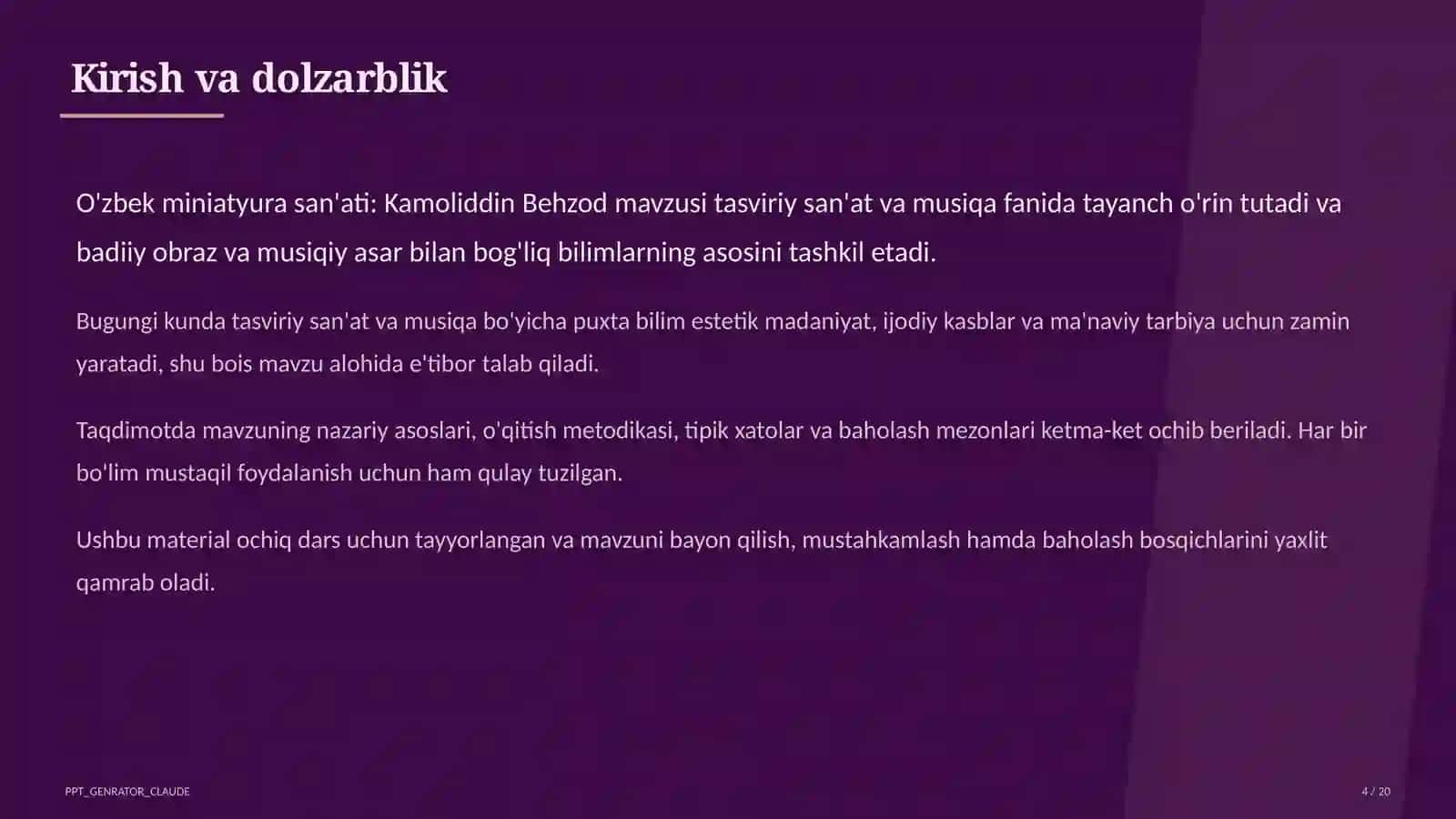 O'zbek miniatyura san'ati: Kamoliddin Behzod (5-sinf) 4