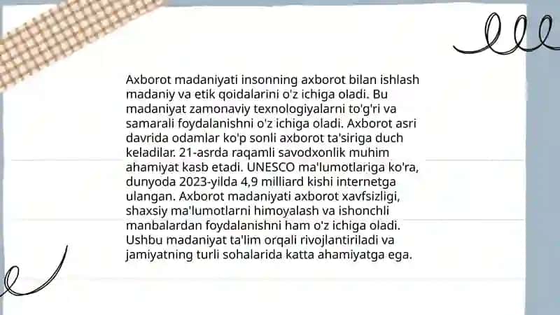 Media savodxonlik va axborot madaniyati 4