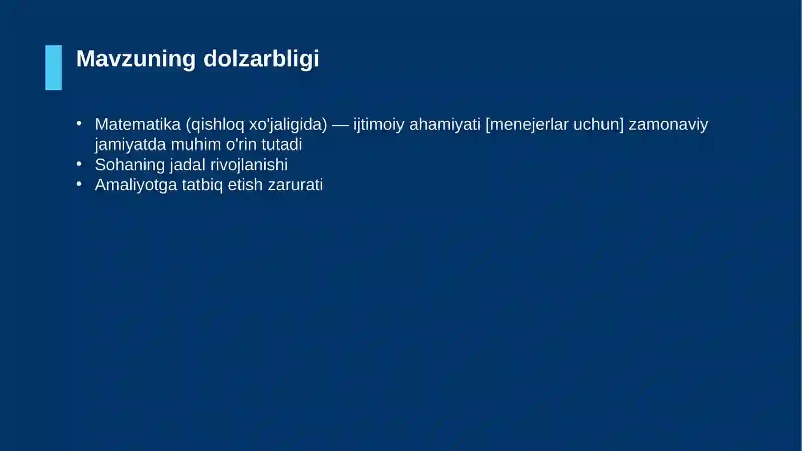 Matematika (qishloq xo'jaligida) — ijtimoiy ahamiyati [menejerlar uchun] 4