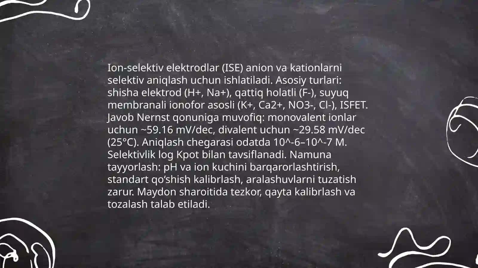 Tuproq suvni ifloslanishida ionli bogʻlanishli birikmalarni aniqlab ulardan tozalash gʻoyasini ishlab chiqish 4