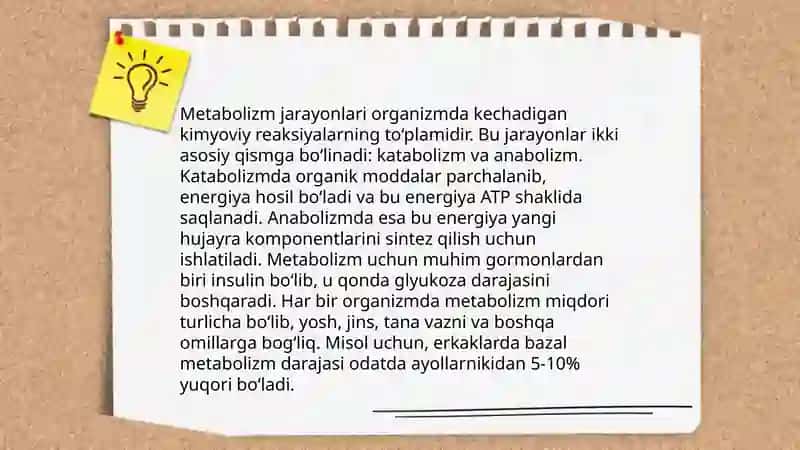 Organizmda energiya almashinuvining boshqarilishi 4