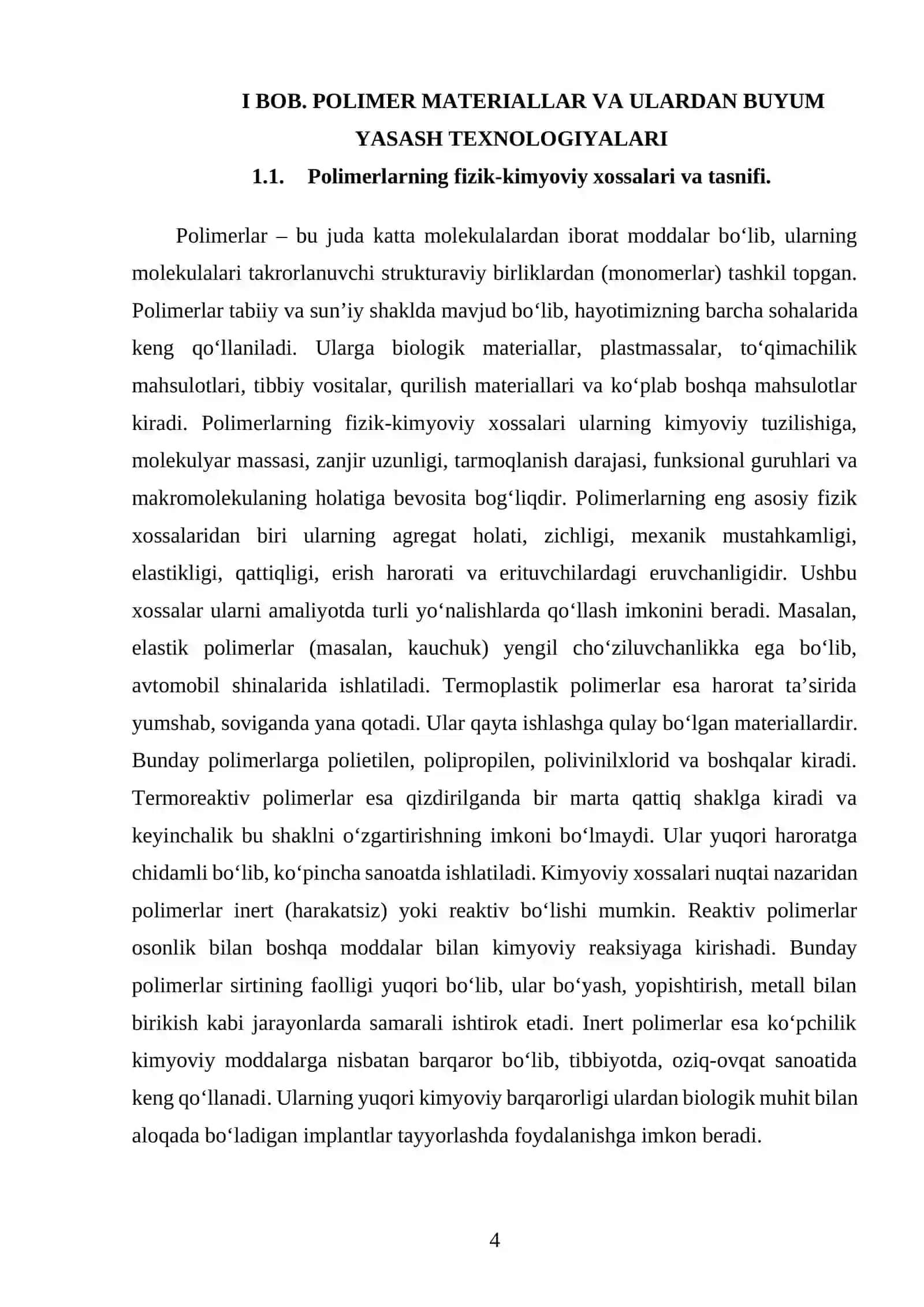 POLIMER MATERIALLARDAN BUYUM YASASH TEXNOLOGIYASI KURS ISHI 4