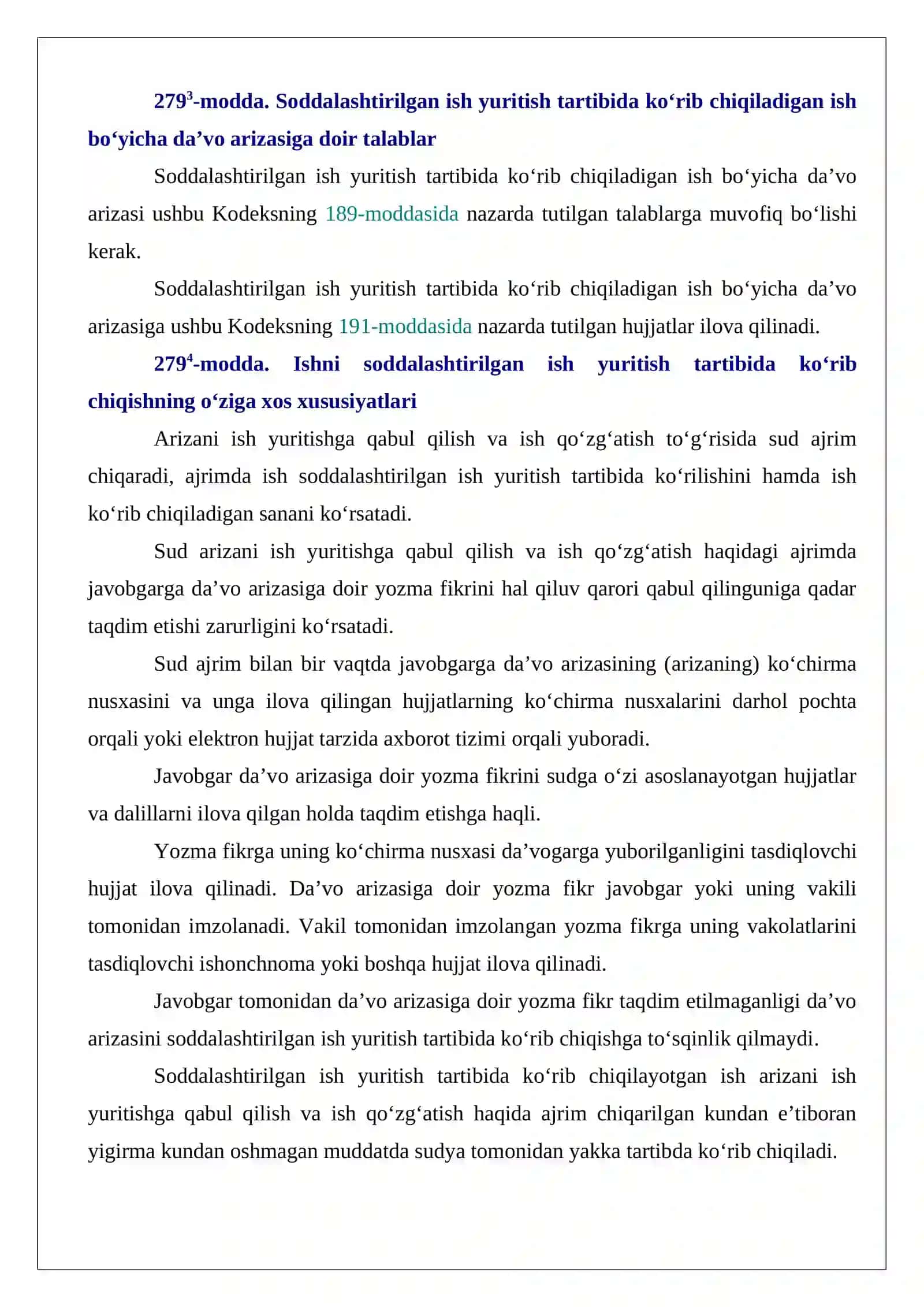 Soddalashtirilgan ish yuritish tartibida ko‘rib chiqiladigan ishlar 4