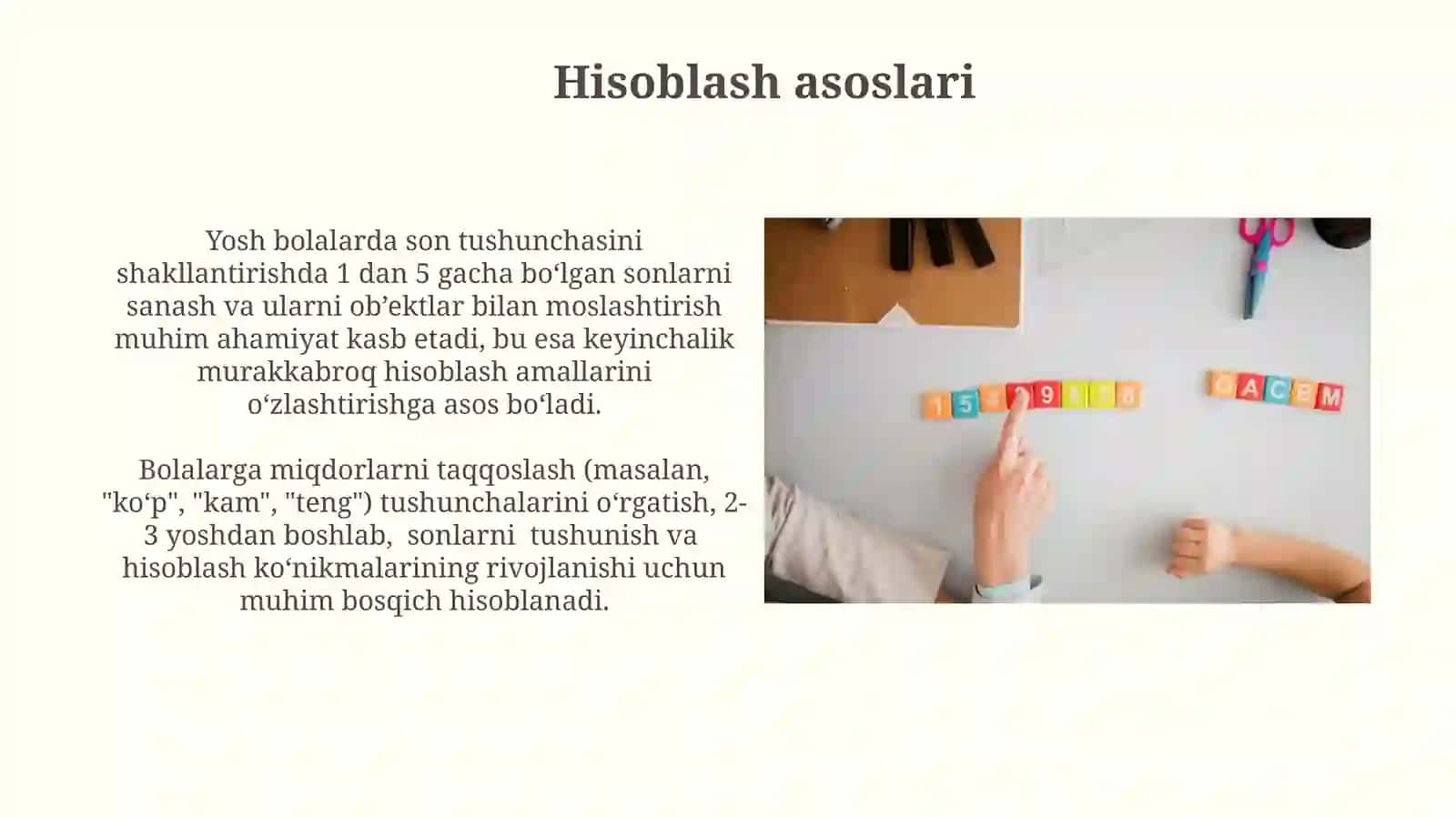 Maktabgacha taʼlim yoshidagi bolalarda dastlabki matematik koʻnikma shakllantirish 4