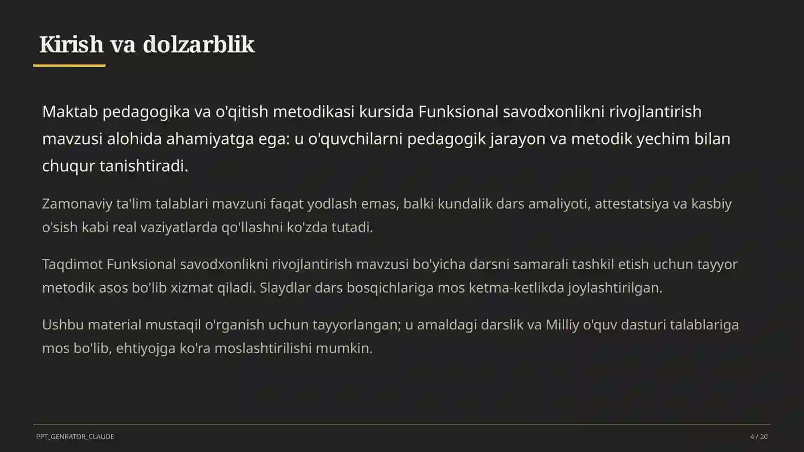 O'qituvchilar uchun: pedagogika va o'qitish metodikasi — mustaqil o'rganish uchun 4