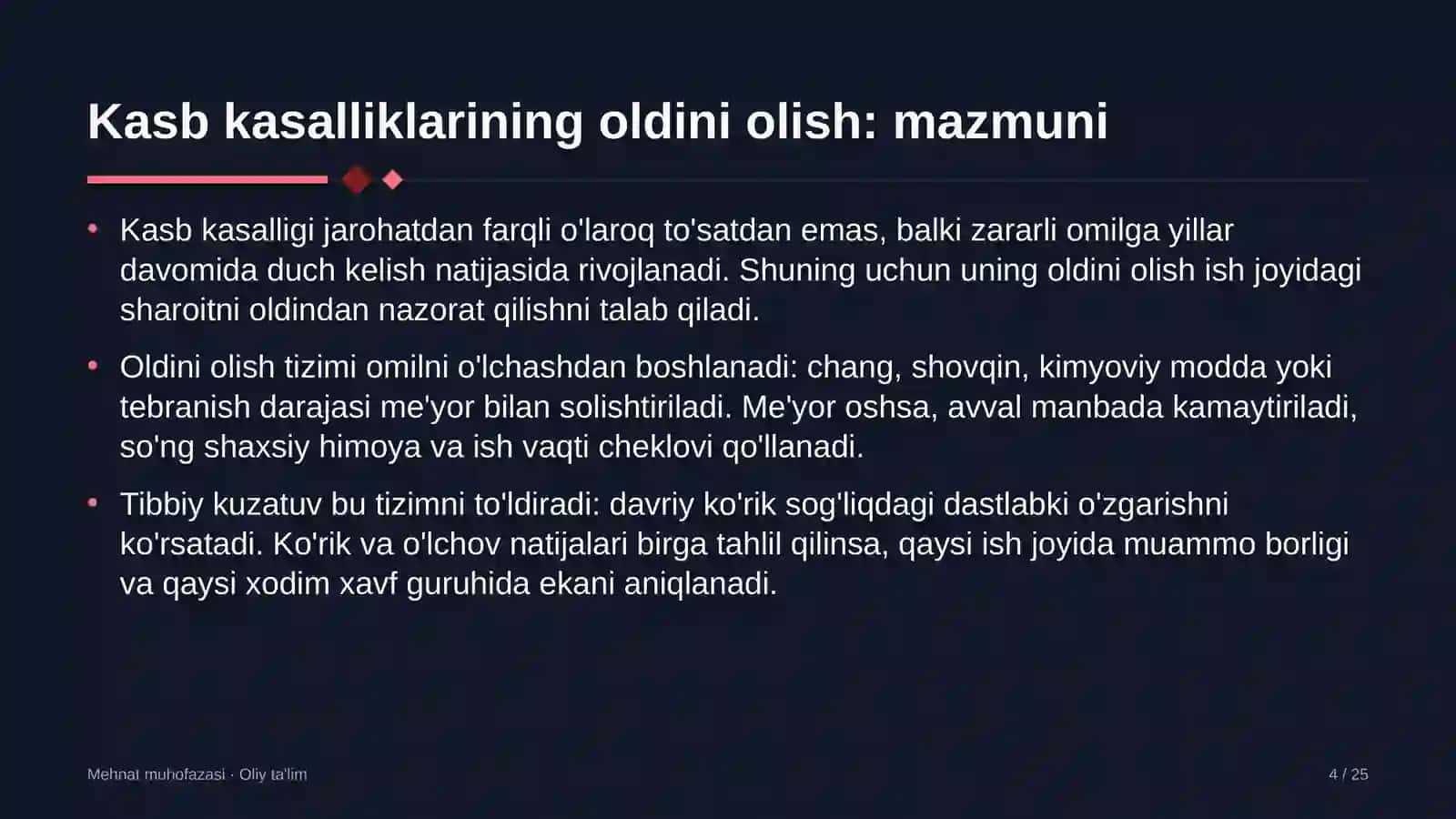 Korporativ moliyada kasb kasalliklarining oldini olish 4
