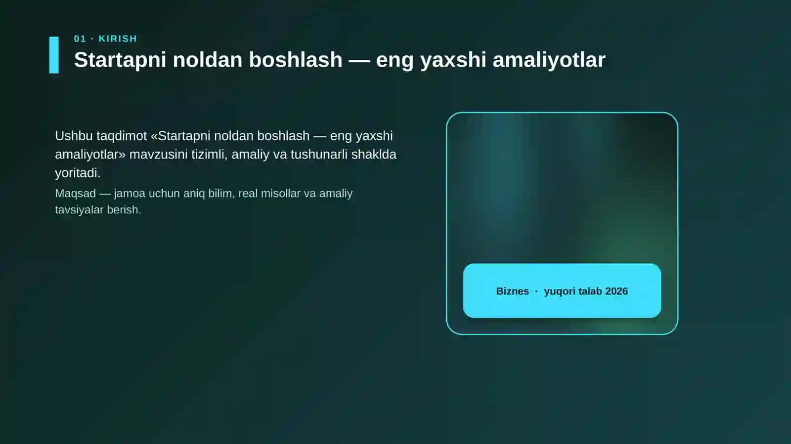 Startapni noldan boshlash — eng yaxshi amaliyotlar 4