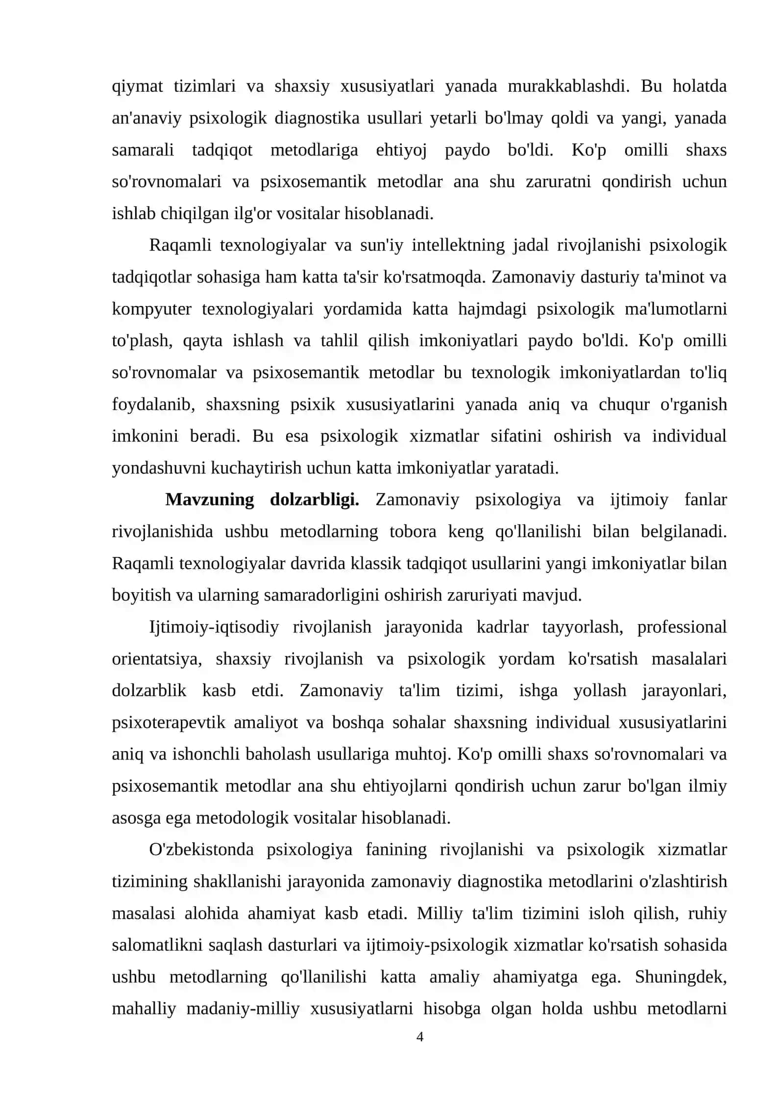KOʻP OMILLI SHAXS SOʻROVNOMALAR VA PSIXOSEMANTIK METODLAR 4