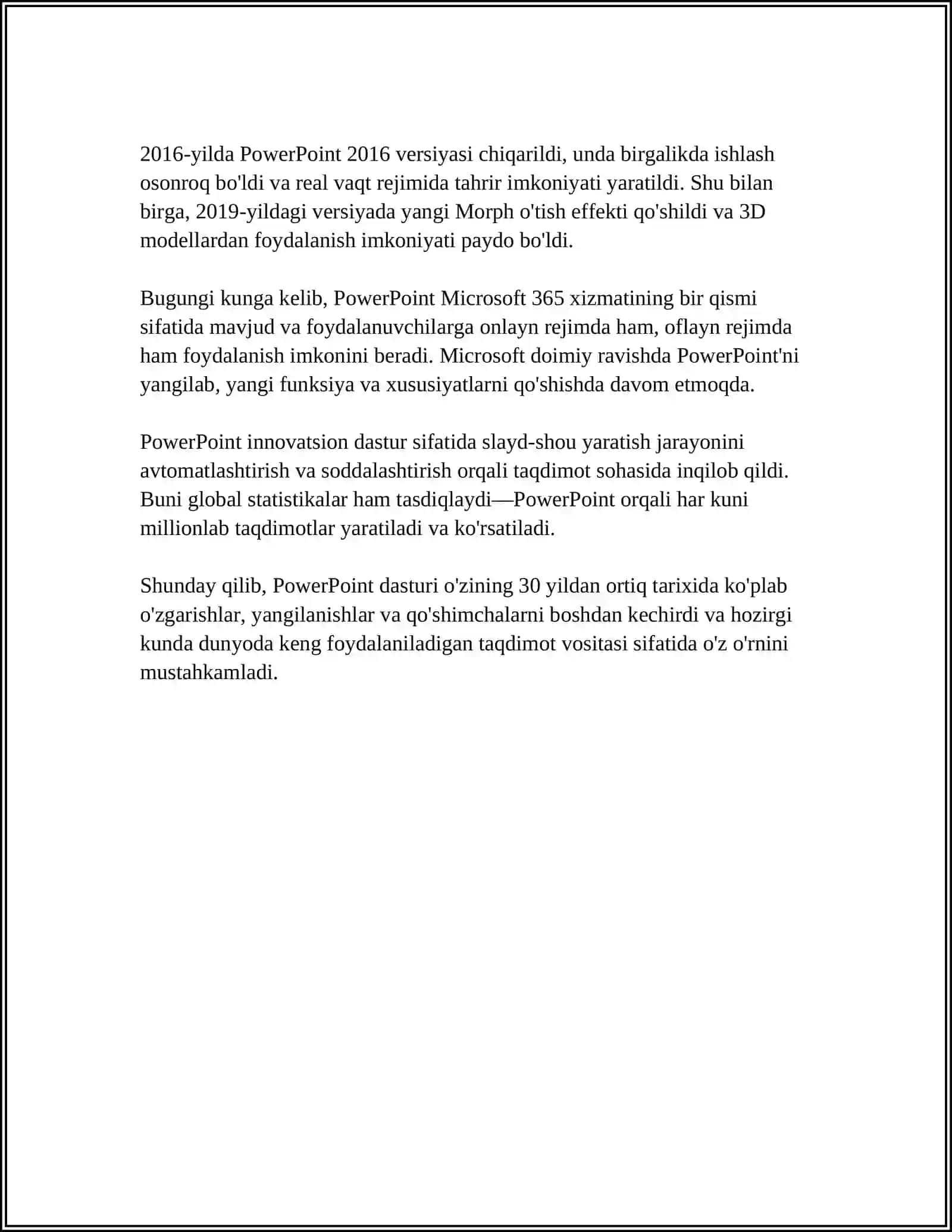 POWERPOINT DASTURI VA UNING IMKONIYATLARI 4