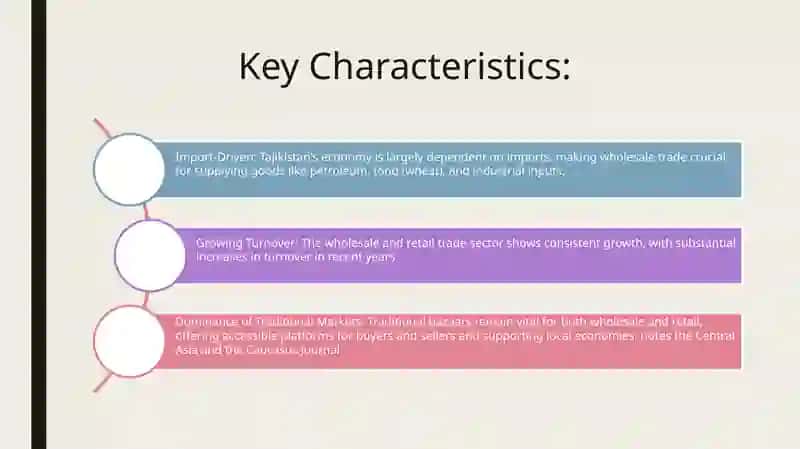 Tajikistan specific trade segments for analysis Wholesale trade(turnover,commodity structure) 4