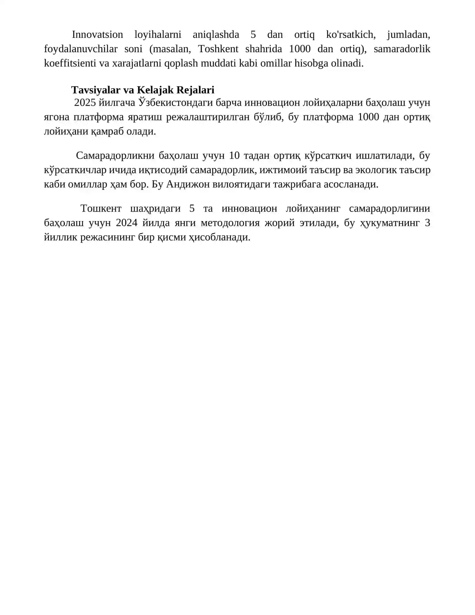 Innovatsion loyihalar va samaradorlikni baholash usullari 4