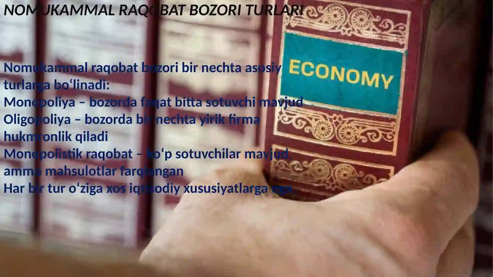 Nomukammal raqobat bozori nazariyalari 4