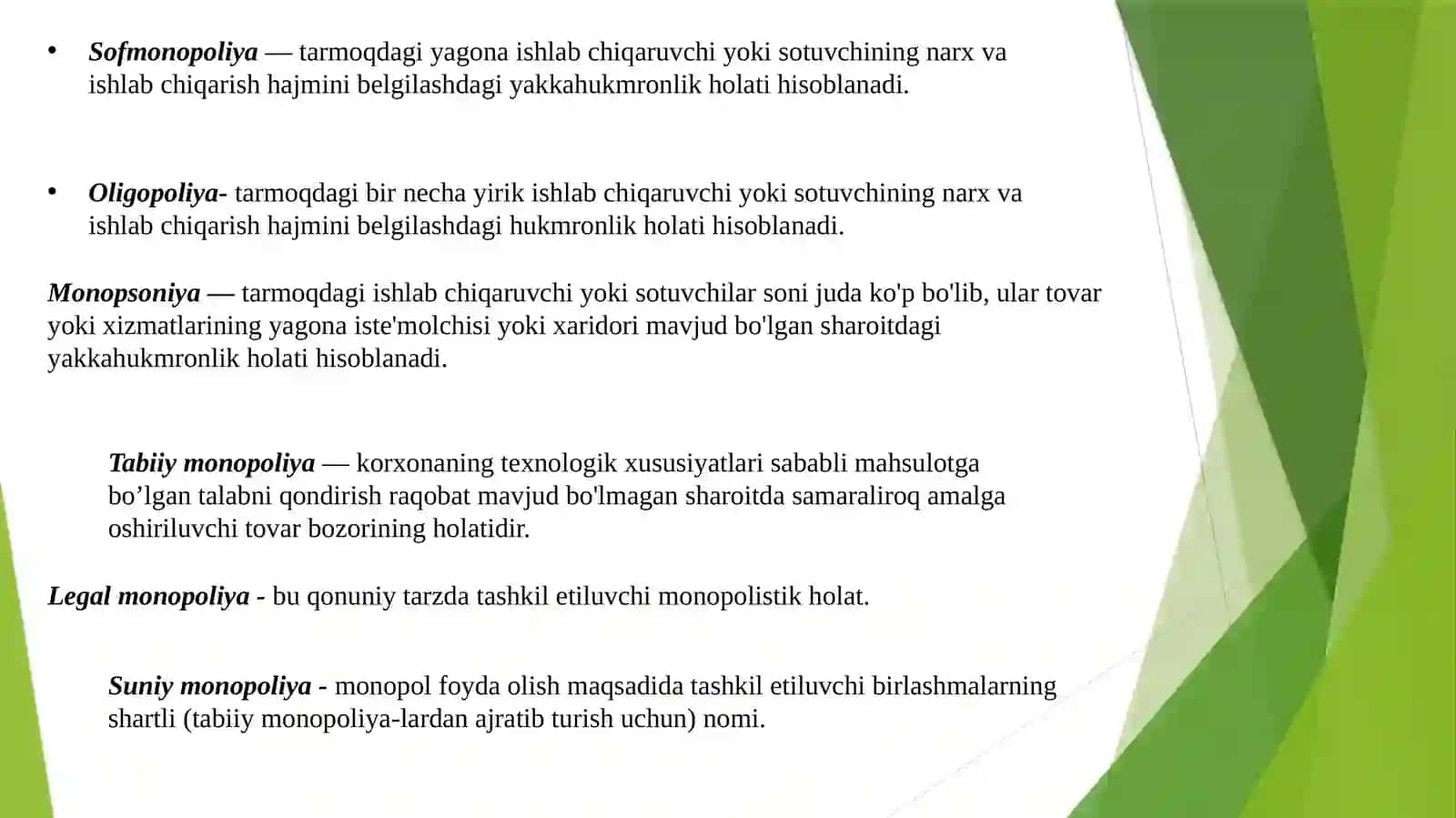 Monopoliya mazmuni, oqibatlari 4