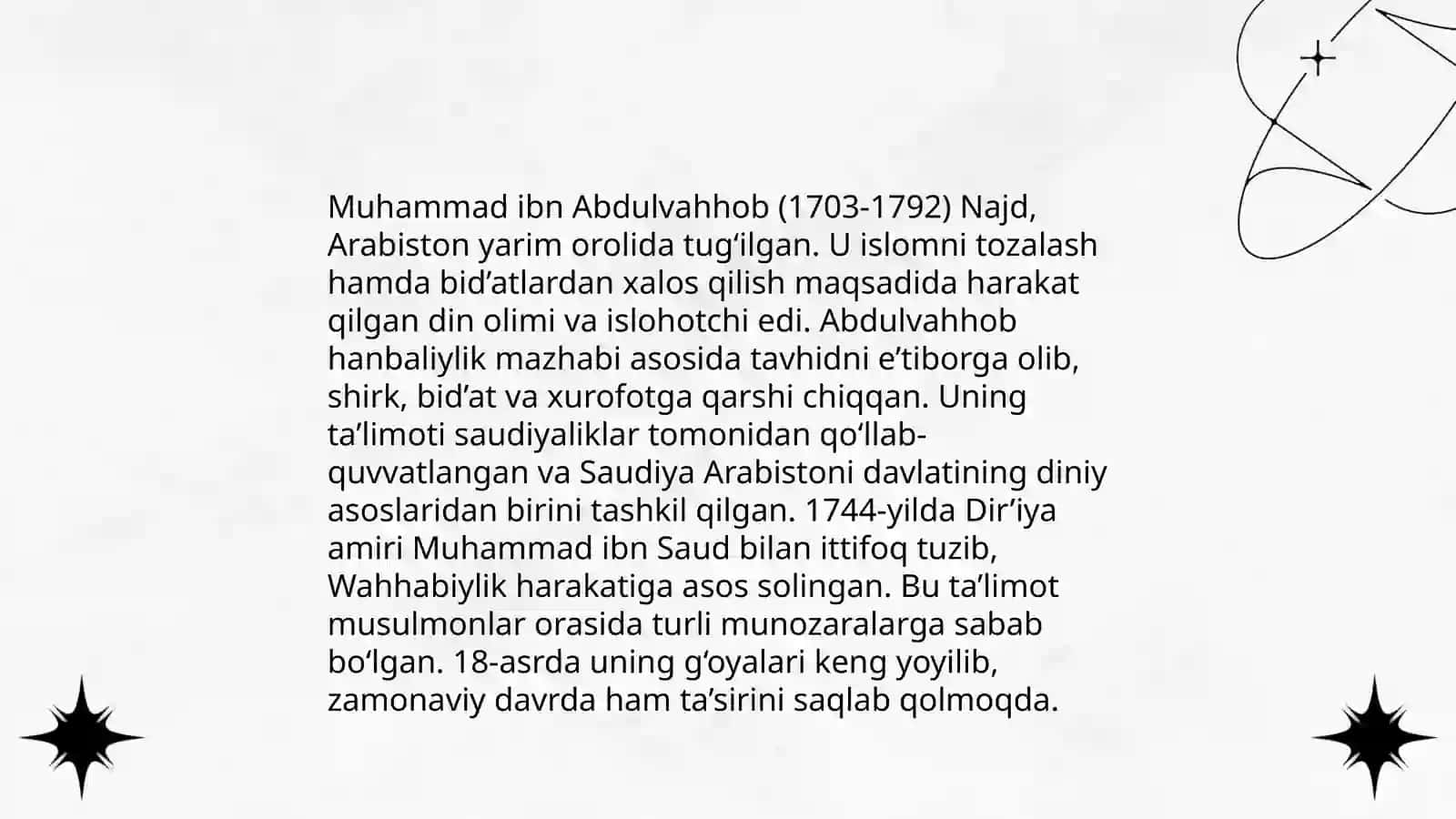Vahobiylikning yuzaga kelishi va uning asosiy gʻoyalari 4