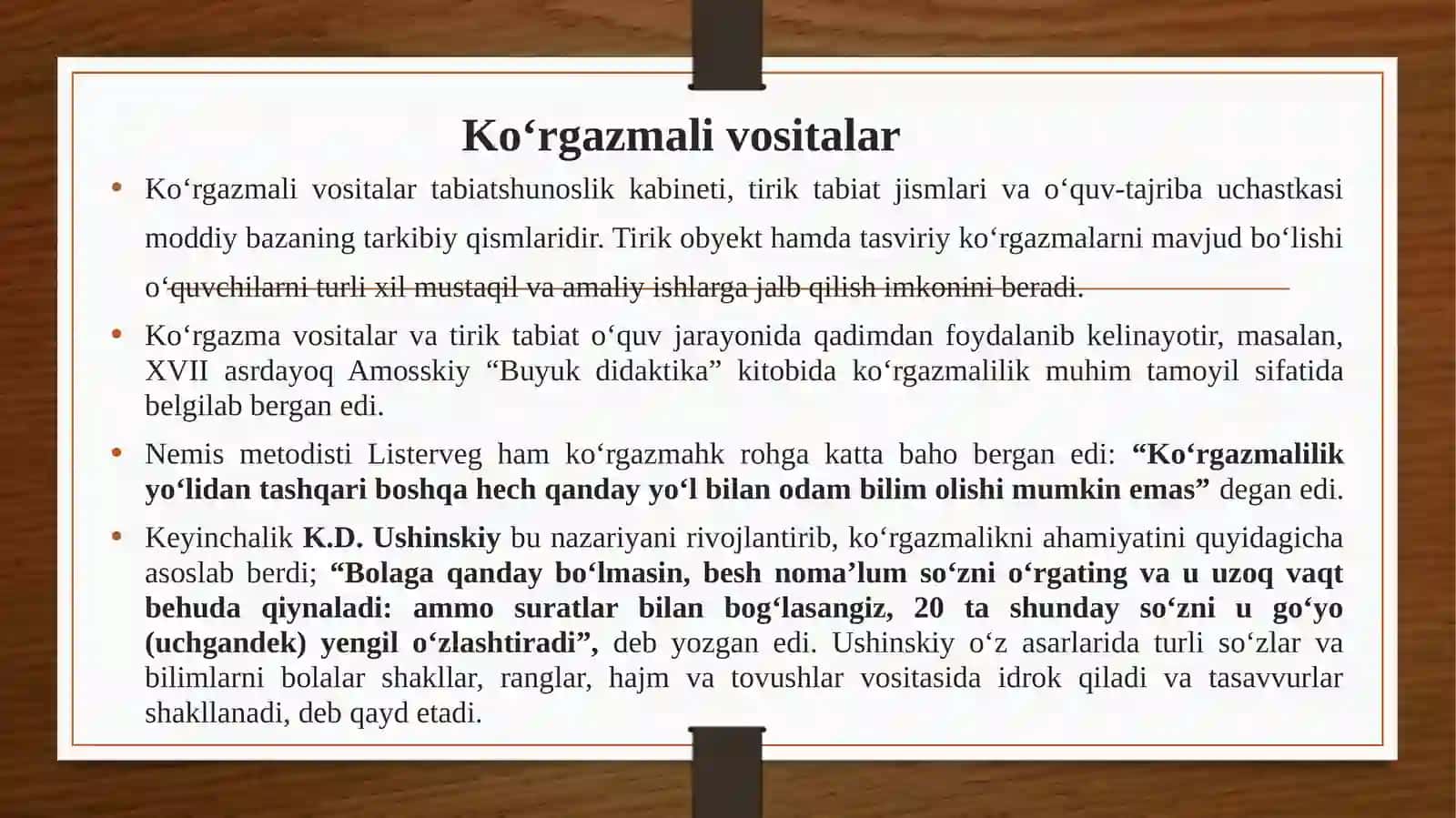 O’qitishning ko’rgazmali metodi. O’qitishning amaliy metodlar turlari hamda tavsifi 4