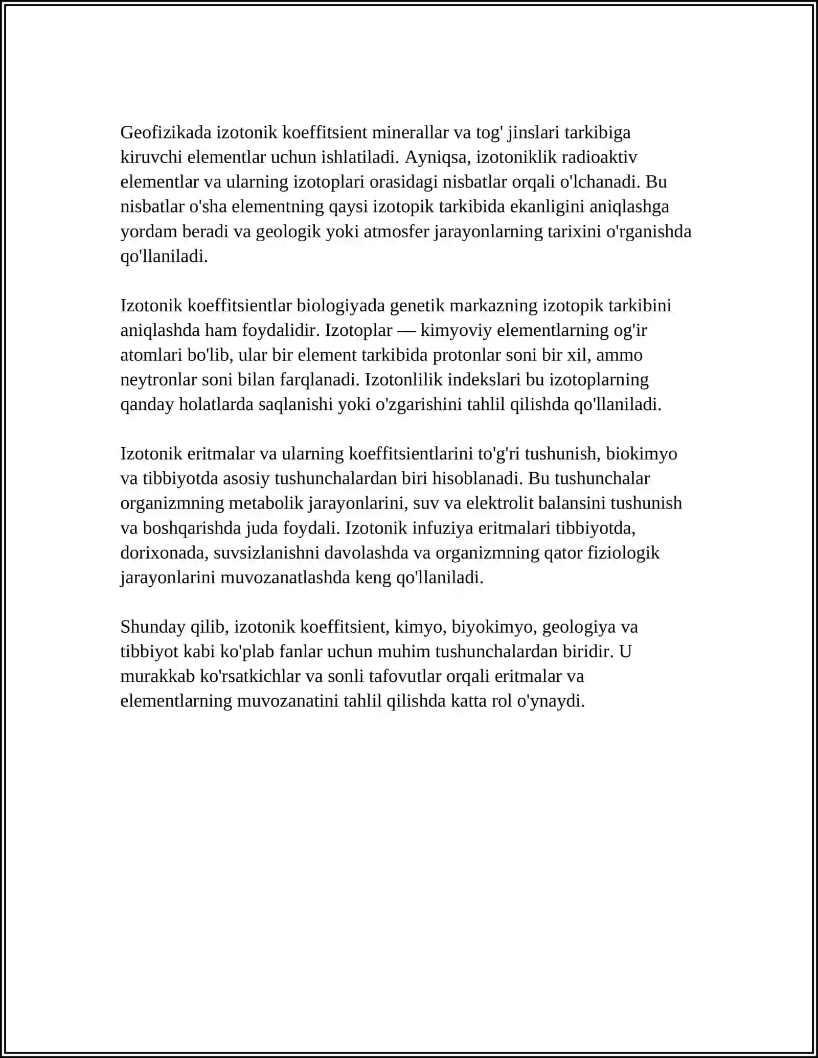 IZATONIK KOEFFITSENT 4