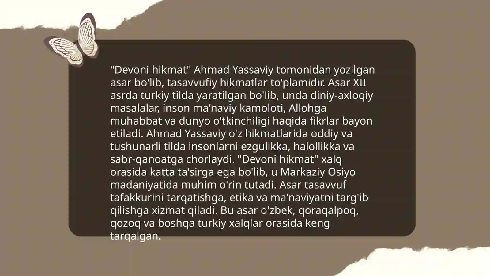 Xoja Ahmad Yassaviy ijodiy merosi "Devoni hikmat" va "Faqirnoma" 4