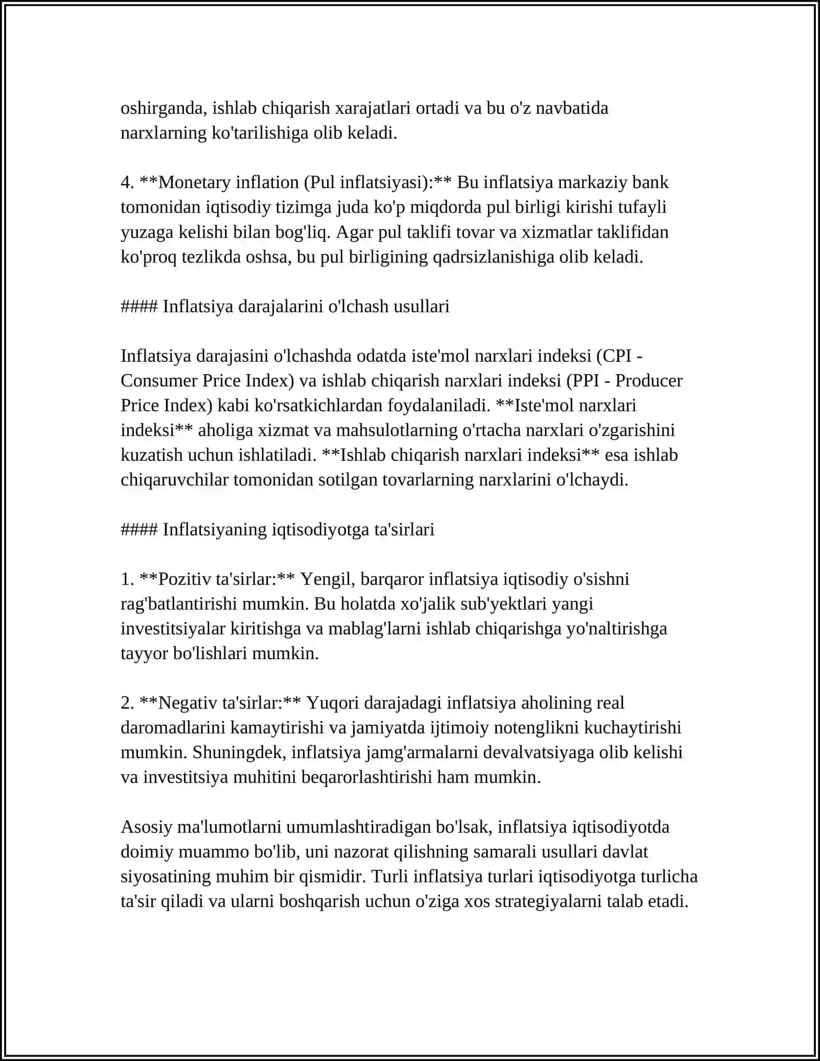 INFLYATSIYA VA UNING IQTISODIYOTGA TA’SIRI 4