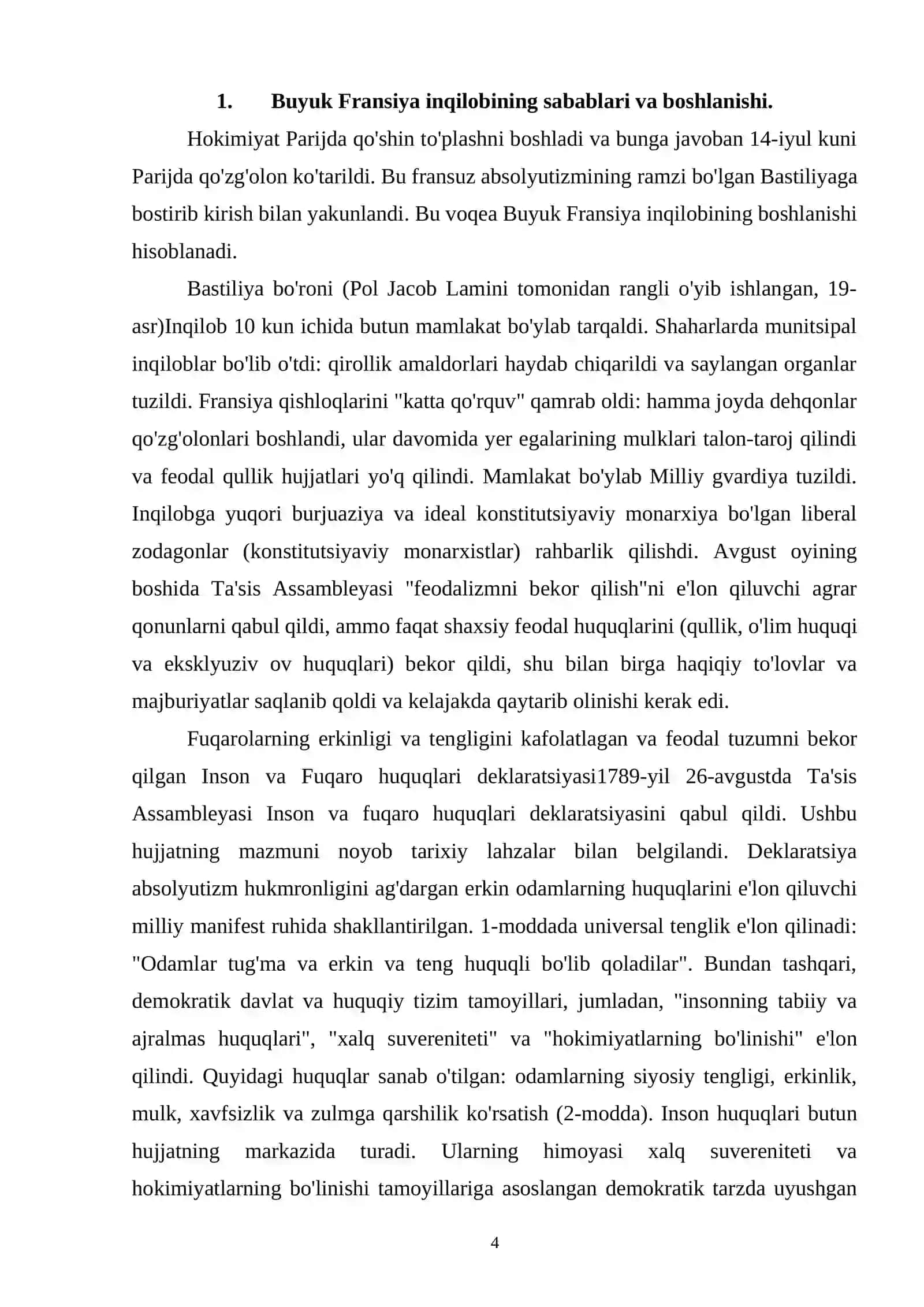 “Fransiyada Iyul manarxiyasining ichki va tashqi siyosati” mavzusidagi MUSTAQIL TA’LIMI 4