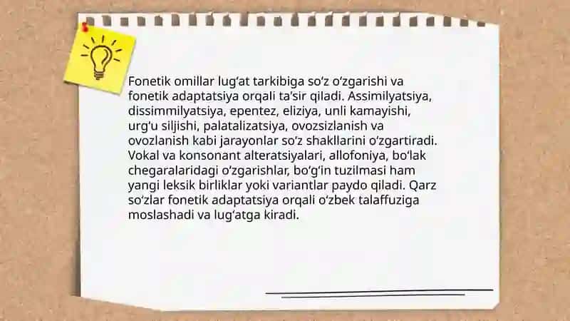 O'zbek tilining lug'at tarkibi 4