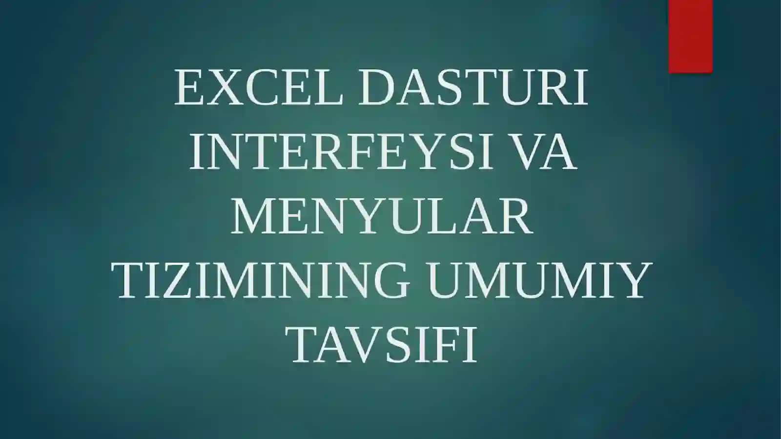 Excel dasturi menyular bilan ishlash 4