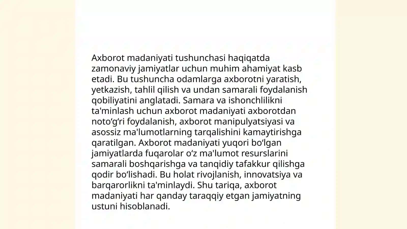 Media savodxonlik va axborot madaniyati fanlari 4