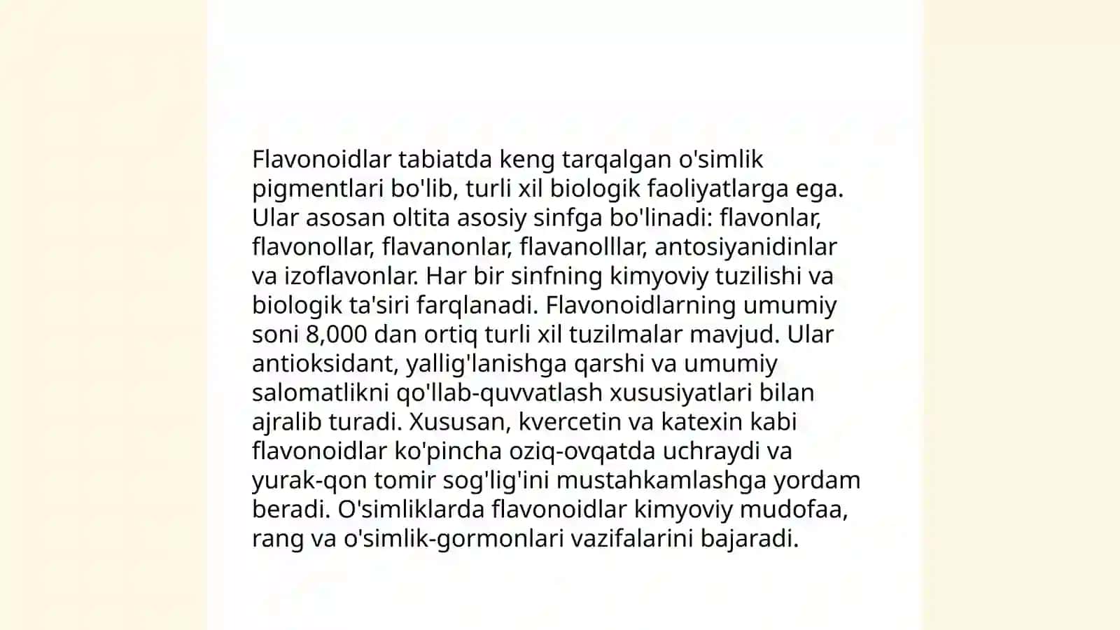 Flavonoid moddalarining asosiy xususiyatlari haqida 4