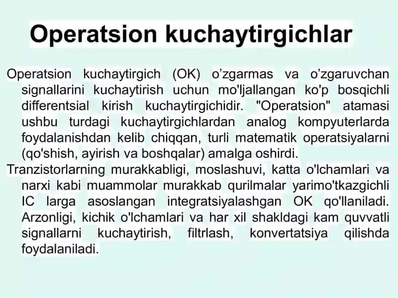 Operatsion kuchaytirgichlar 4