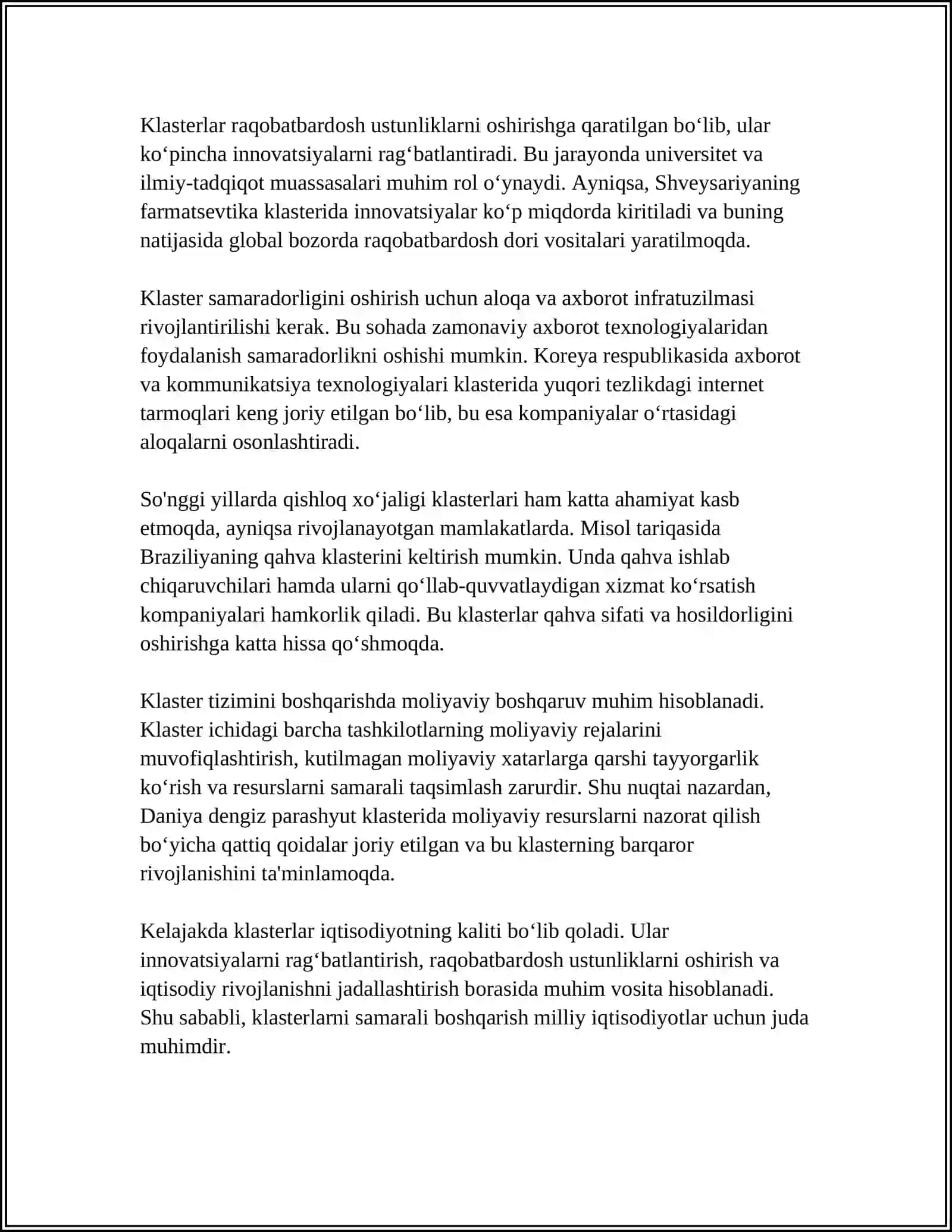 KLASTER TIZIMINI OʻRGANISH 4