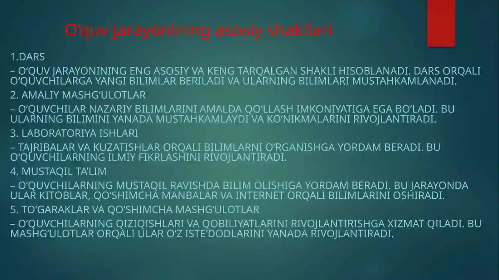 Umumta’limmaktablaridao‘quvjarayonlarinitahlilqilish 4