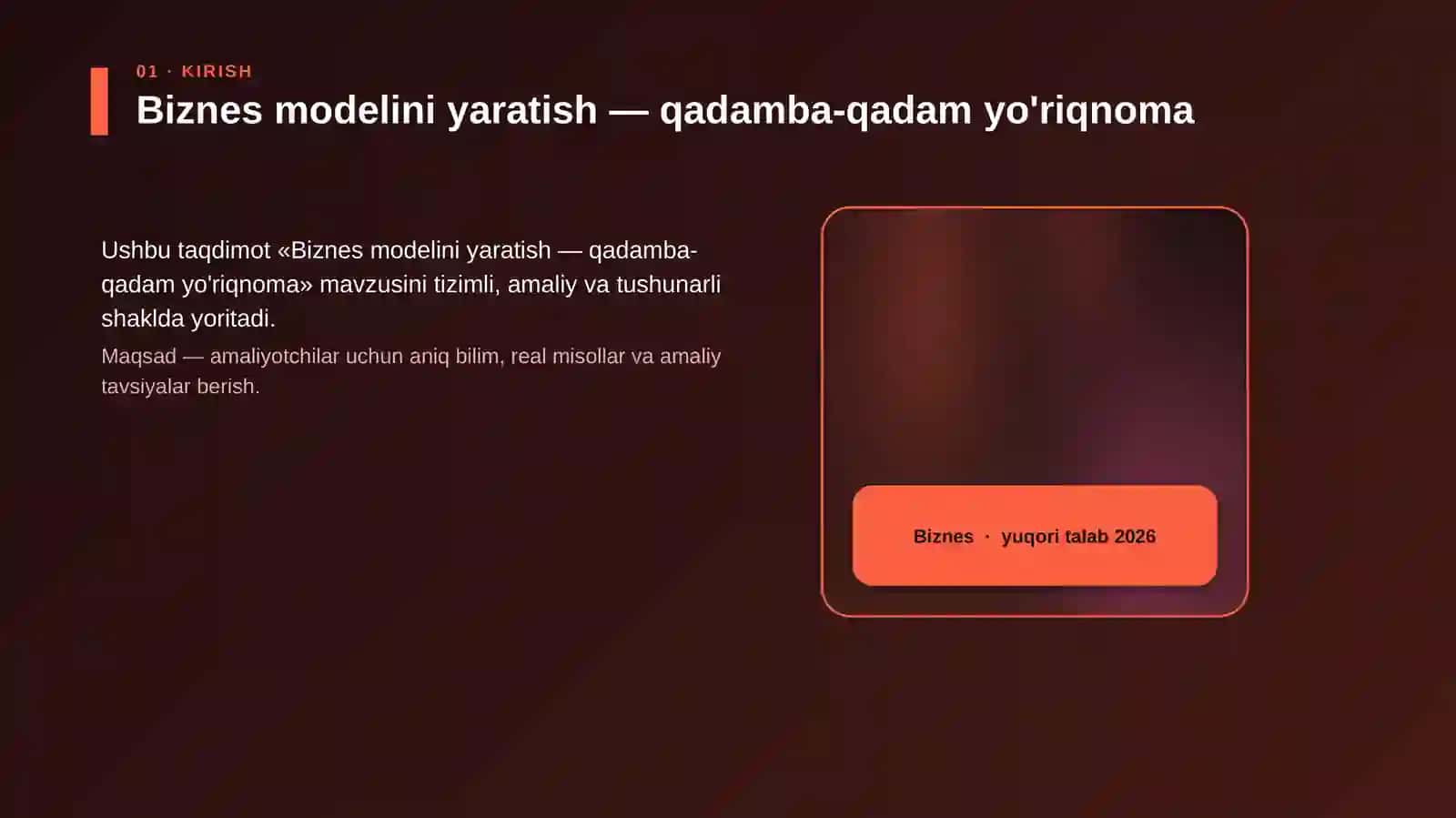 Biznes modelini yaratish — qadamba-qadam yo'riqnoma 4