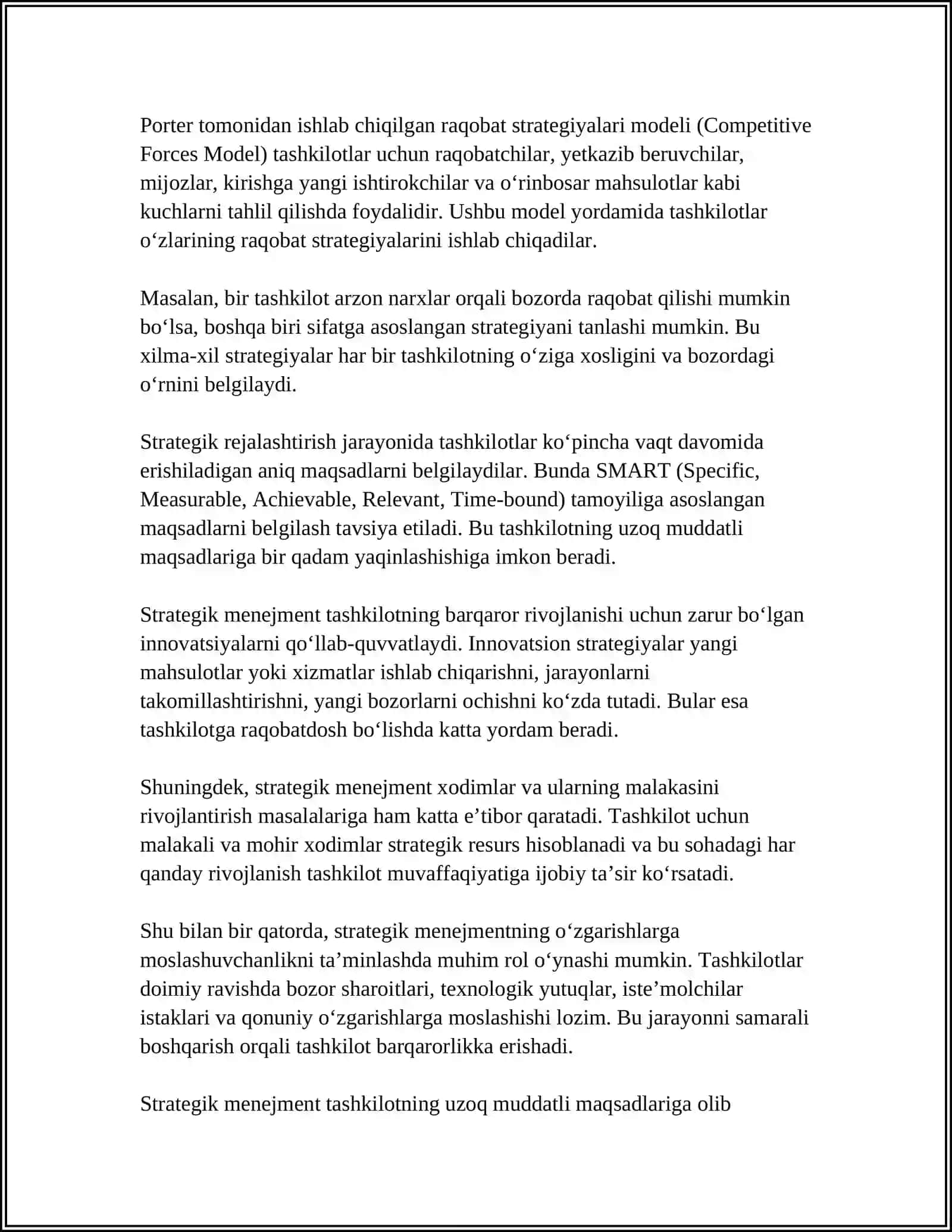 STRATEGIK MENEJMENTNING MOHIYATI 4