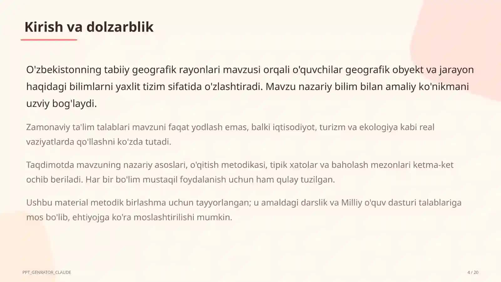 O'zbekistonning tabiiy geografik rayonlari (8-sinf) 4