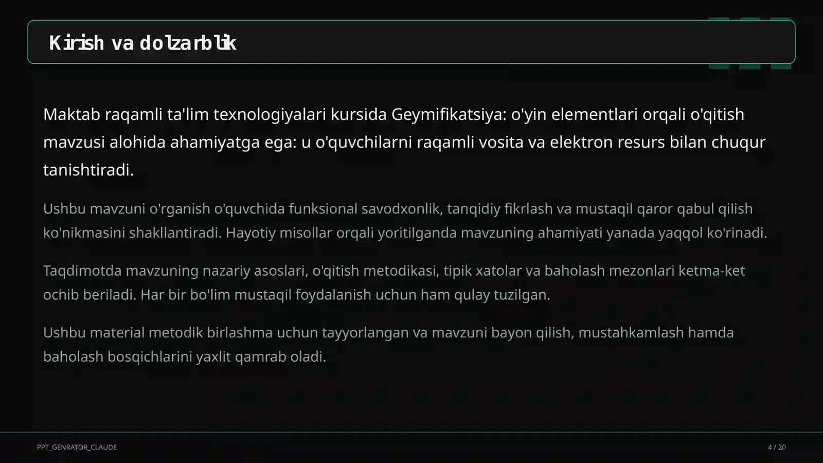 Geymifikatsiya: o'yin elementlari orqali o'qitish 4