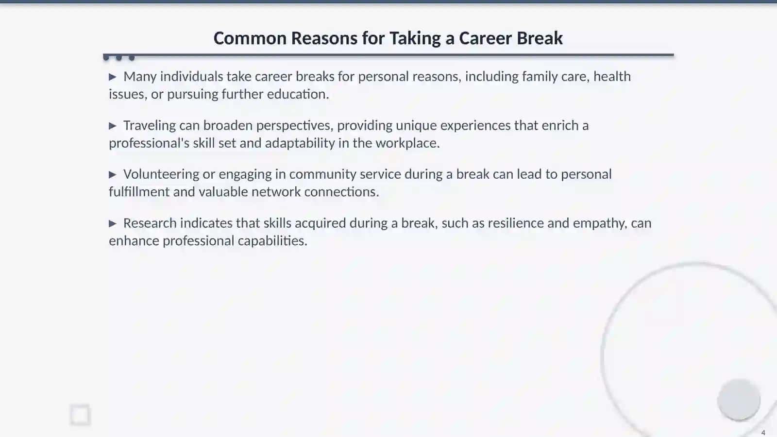 Understanding Career Break Proposals 4
