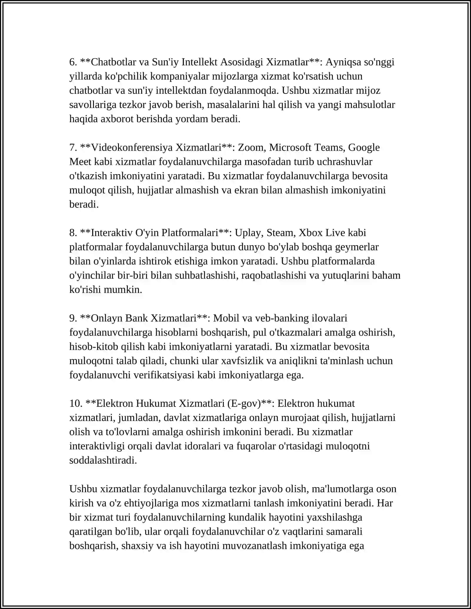 INTERAKTIV XIZMATLAR VA ULARDAN FOYDALANISH 4