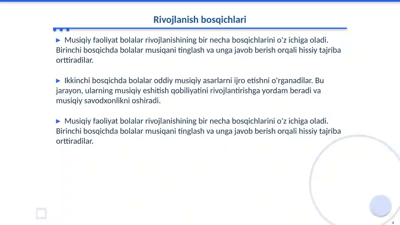 Maktabgacha kichik yoshdagi bolalarning musiqiy faoliyati mazmuni 4