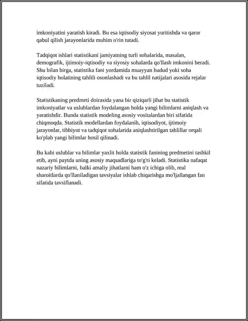 STATISTIKANING PREDMETI, MAQSADI VA VAZIFALARI 4