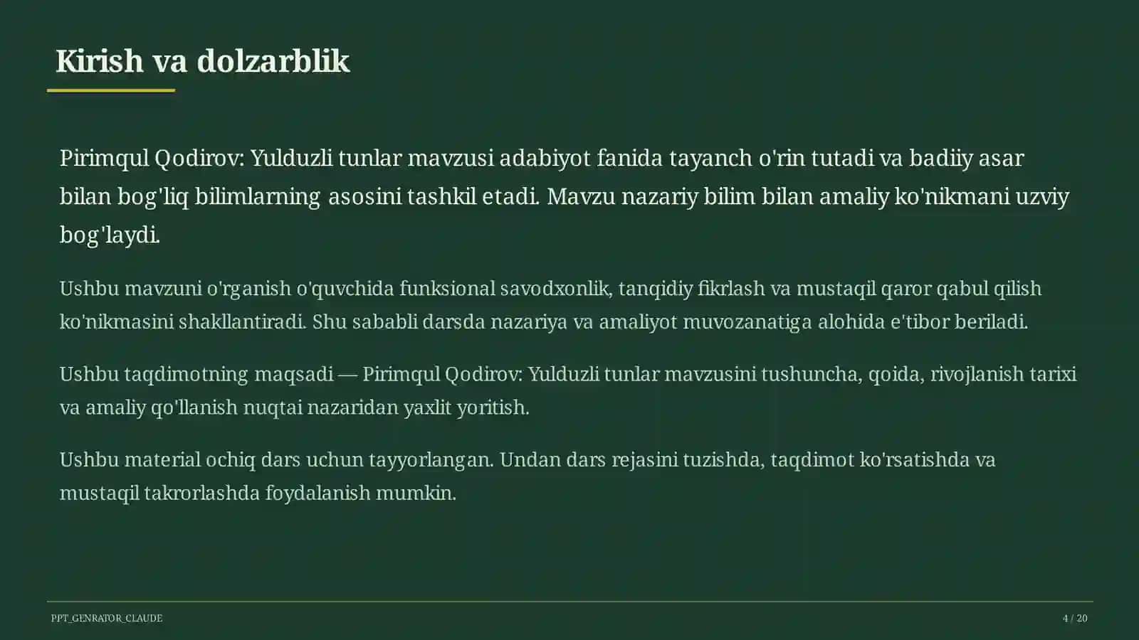 Yulduzli tunlar (11-sinf) 4