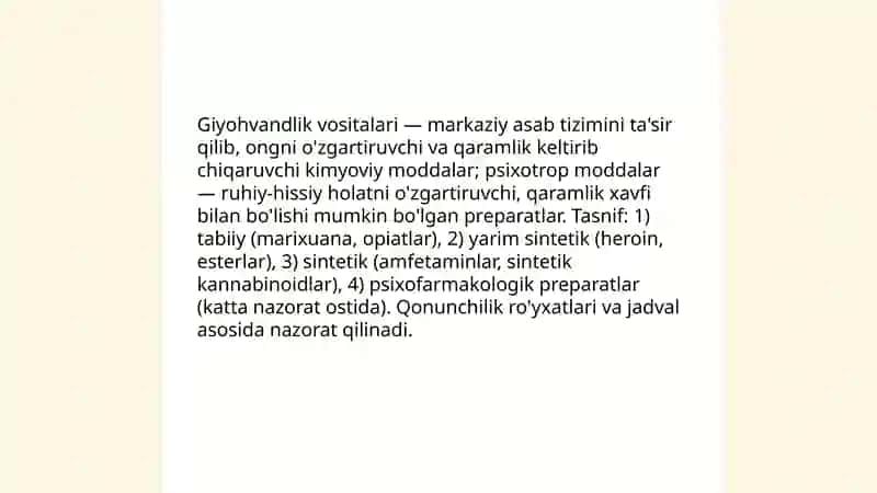 Mastlik holatida giyohvandlik vositalari 4
