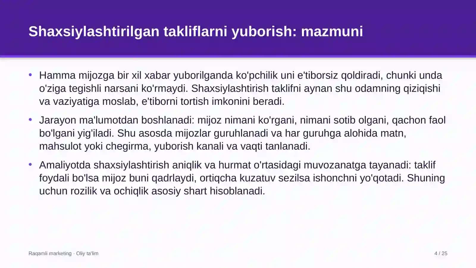 shakar sanoatida shaxsiylashtirilgan takliflarni yuborish 8997 4